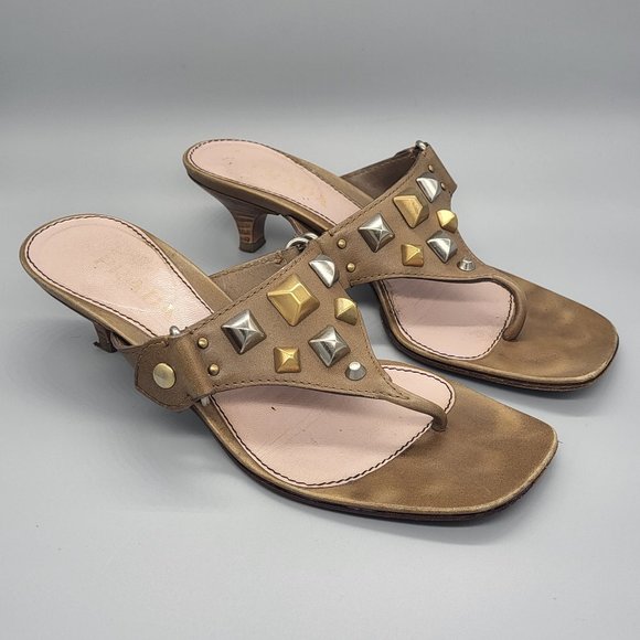 Prada Studded Thong Sandals - Picture 1 of 12